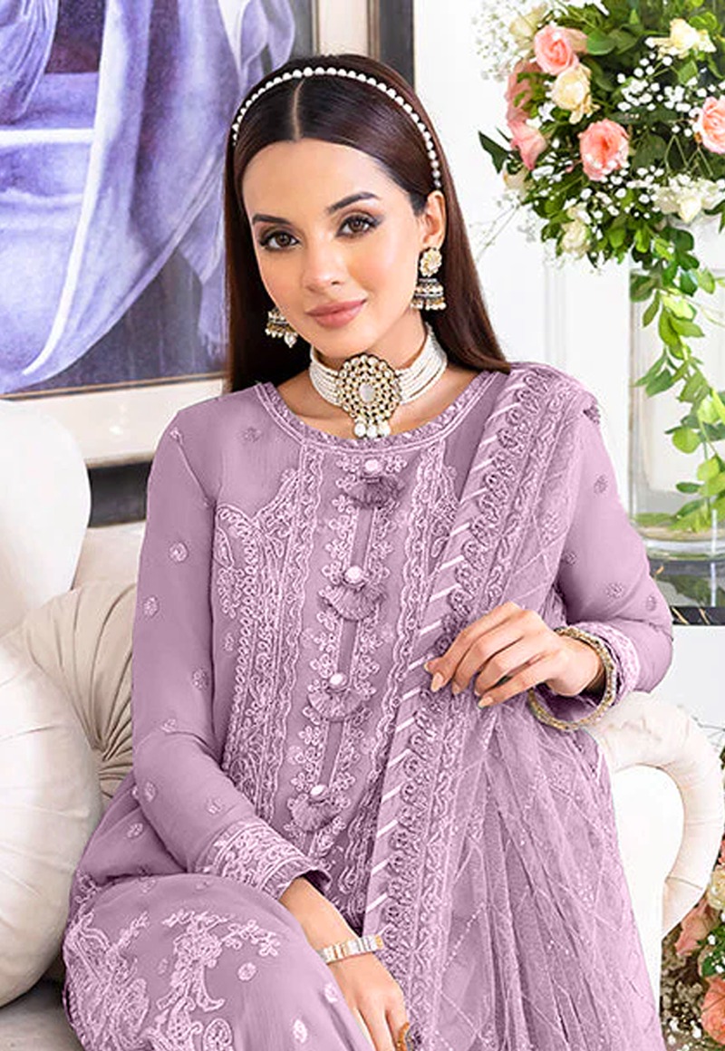 Asim Jofa JHILMIL Chiffon Collection – AJJMLC_D20-23 Luxury Embroidered Dress - Image 3