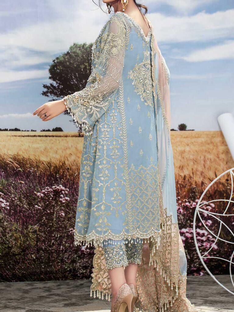 Agha Noor Luxury Organza Dress – Heavy Embroidered with Handwork - Image 4