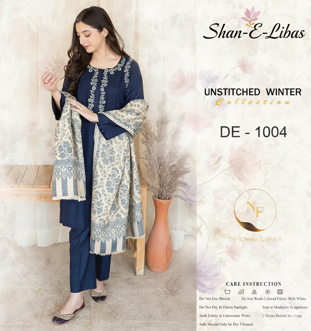 Premium 3PC Embroidered Suits with Pashmina Shawl