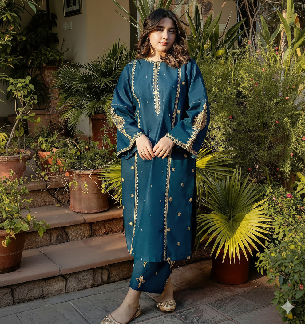 Urge Winter Collection 2025/26 Premium Dhanak 2PC Heavy Embroidered Suits