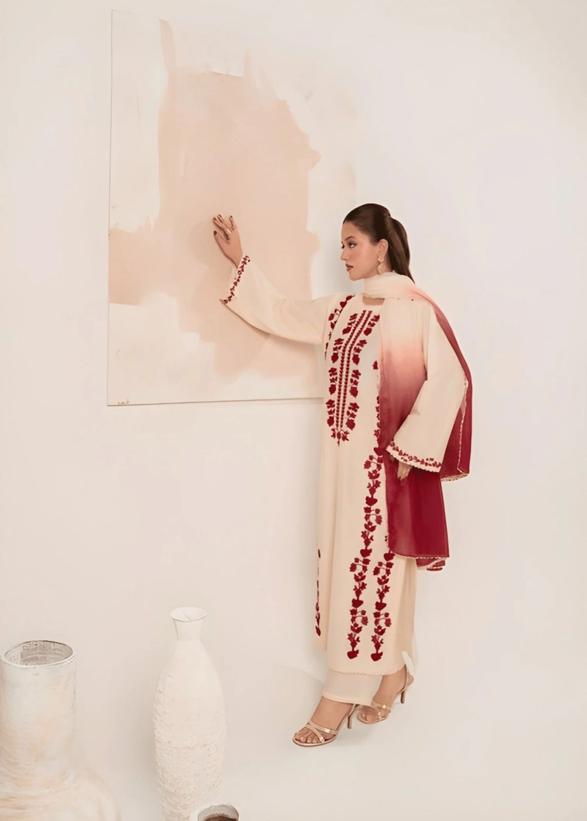 SAPPHIRE PREMIUM AIR-JET DHANAK 3PC EMBROIDERED SUIT - Image 5