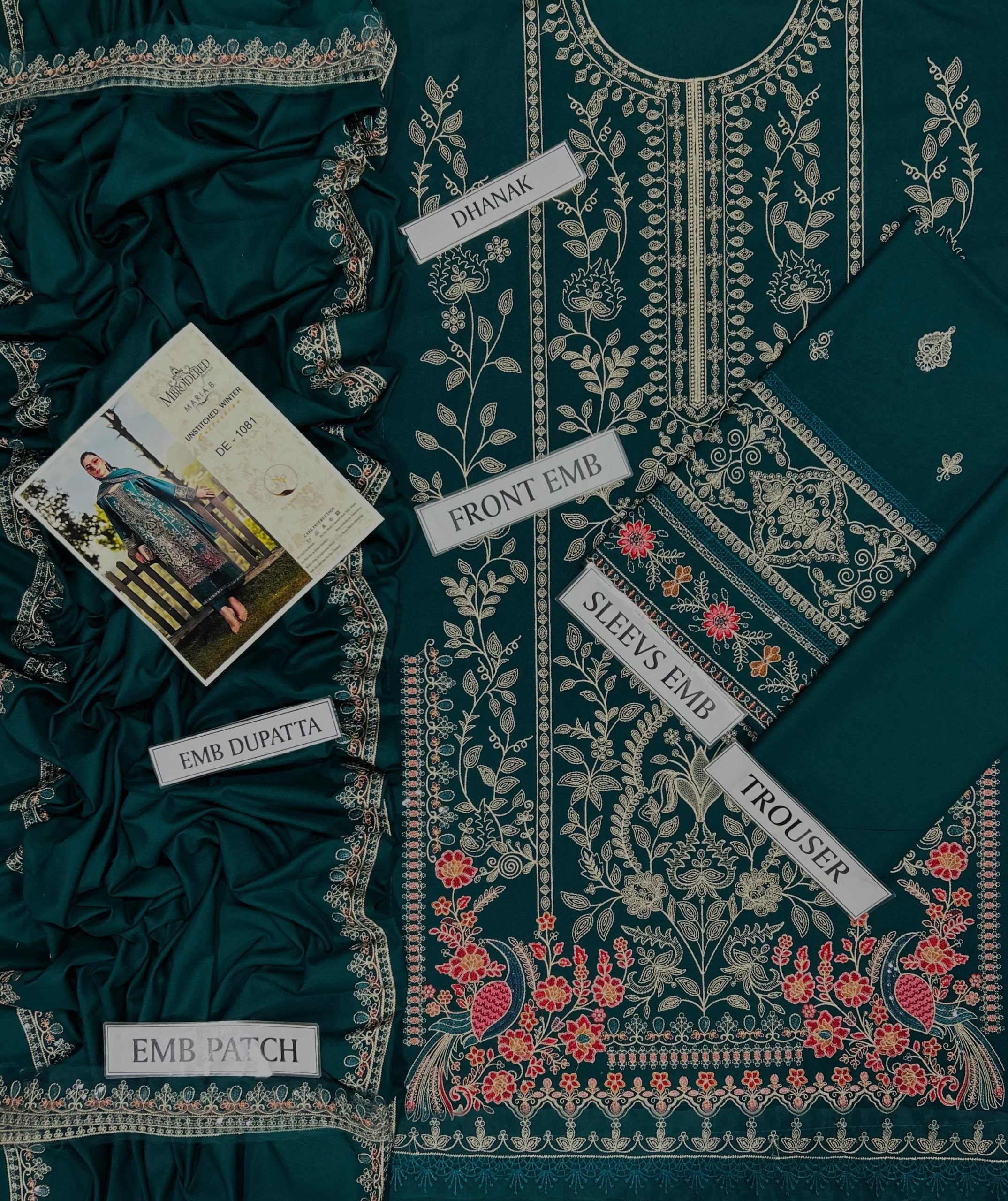 PREMIUM 3PC HEAVY SEQUINED EMBROIDERED SUITS WITH DHANAK SHAWL - Image 6