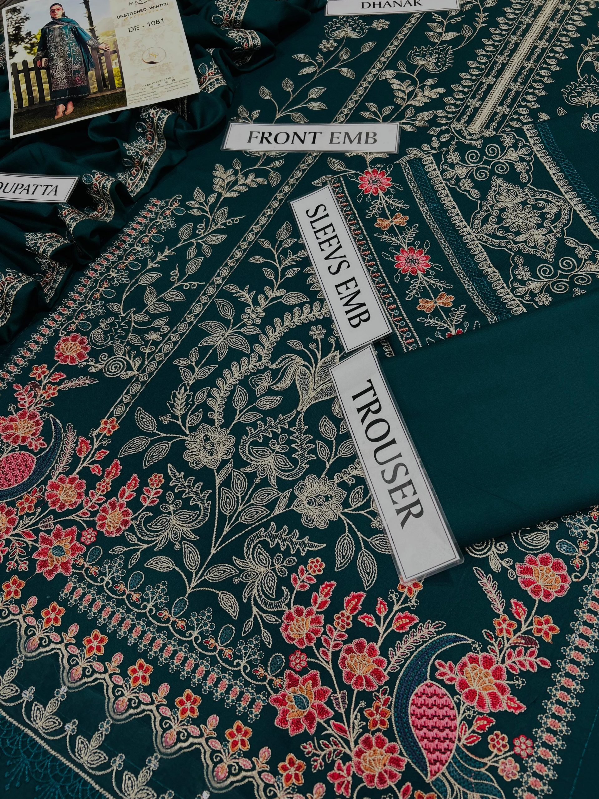 PREMIUM 3PC HEAVY SEQUINED EMBROIDERED SUITS WITH DHANAK SHAWL - Image 7