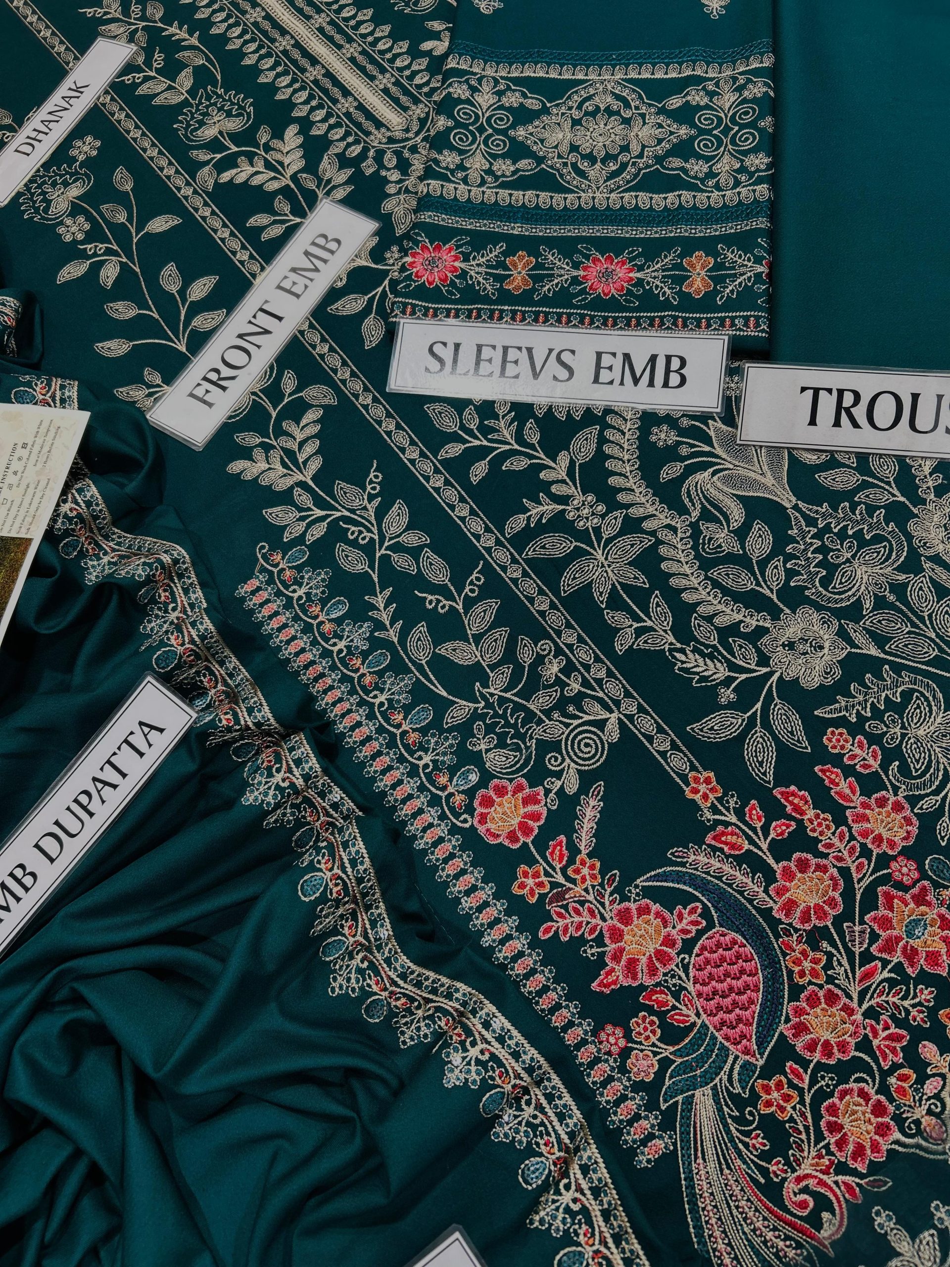 PREMIUM 3PC HEAVY SEQUINED EMBROIDERED SUITS WITH DHANAK SHAWL - Image 8