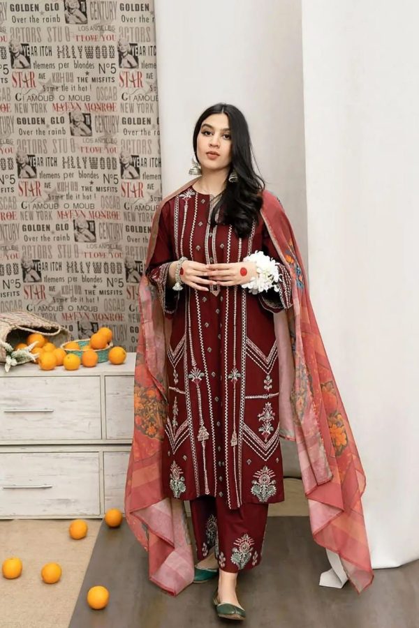 Asling Winter Dhanak Collection 2025-2026 – Premium Air-Jet Dhanak 3PC Embroidered Suit