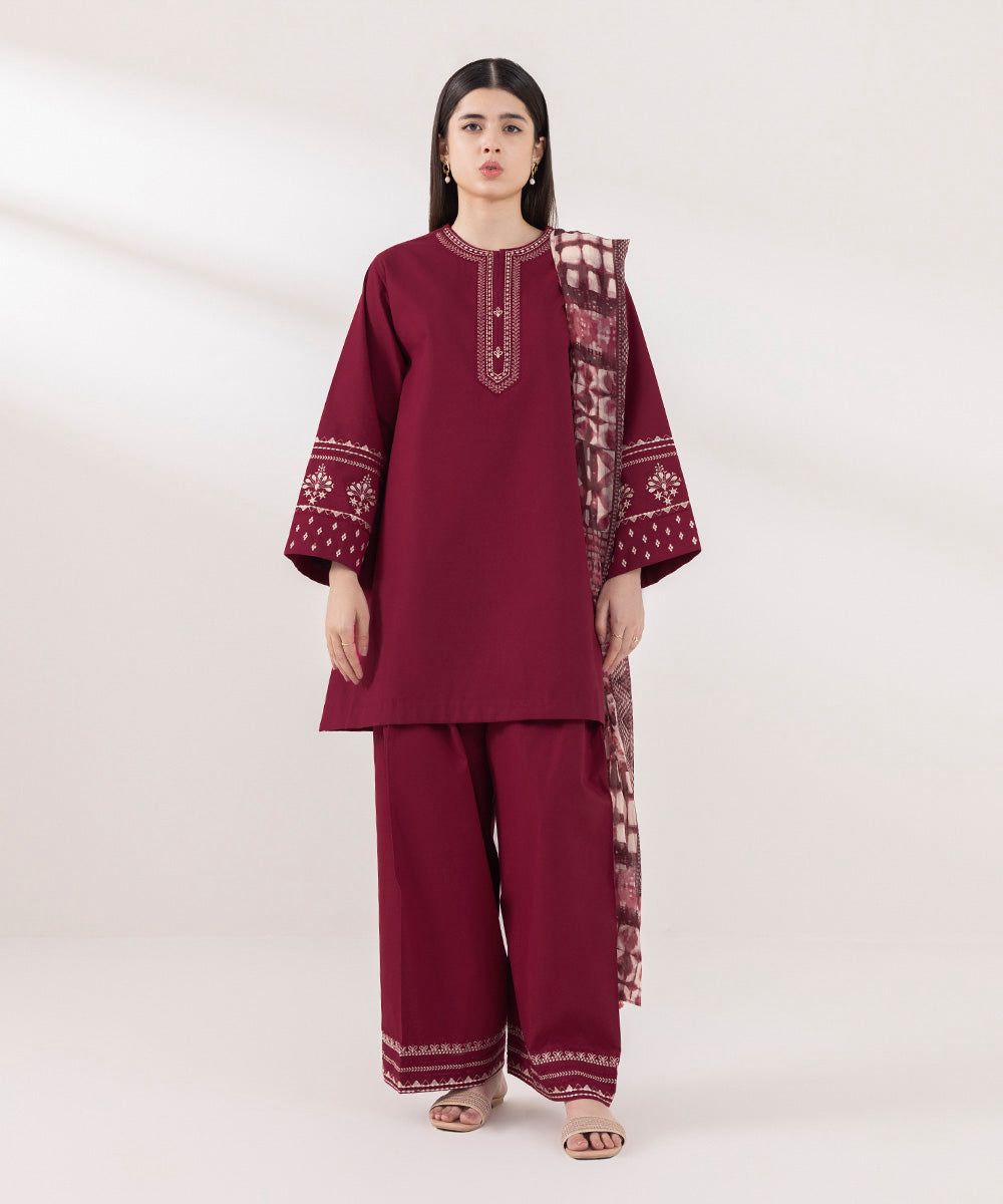 SAPPHIRE PREMIUM AIR-JET DHANAK 3PC EMBROIDERED SUIT