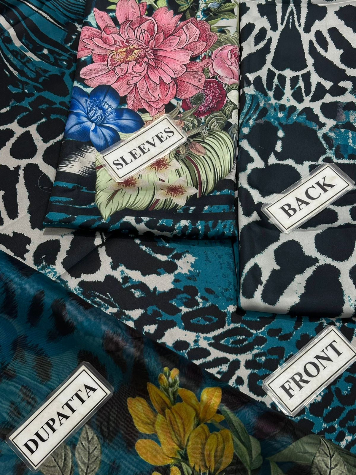 3PC Dress Printed Silk Complete 3-Piece