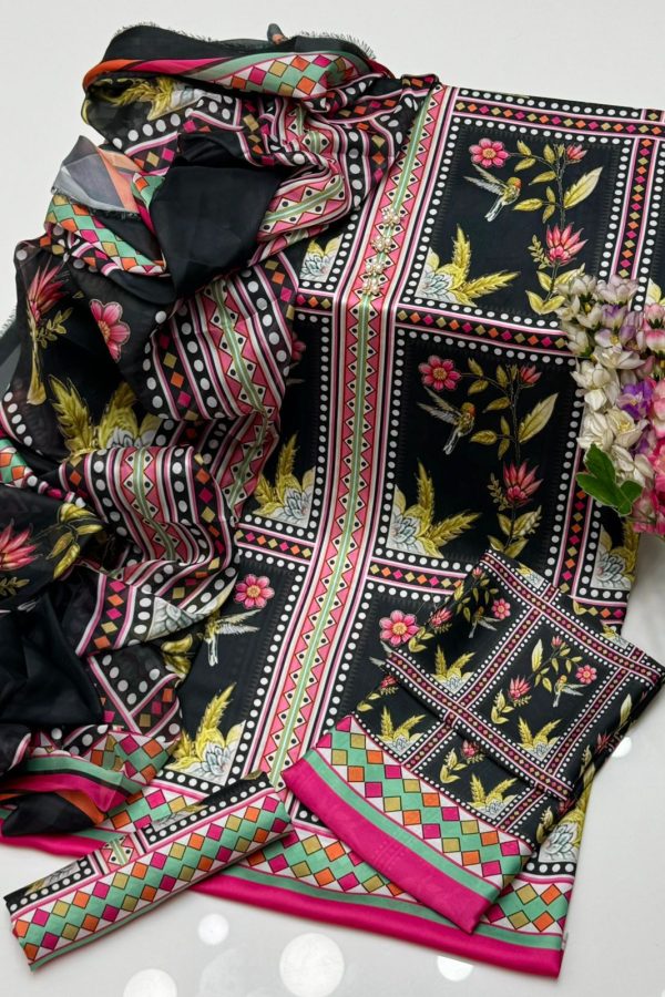 Premium Printed Silk 3PC Dress – Complete 3-Piece Suit