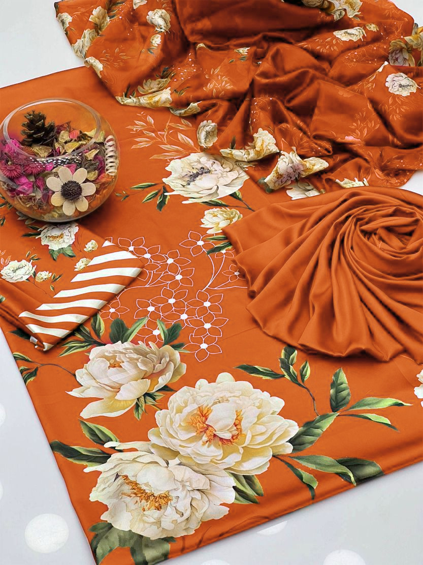 3PC Dress Printed Silk – Complete 3-Piece