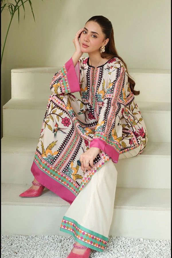 Printed Silk 3PC Dress – Shirt, Trouser & Dupatta